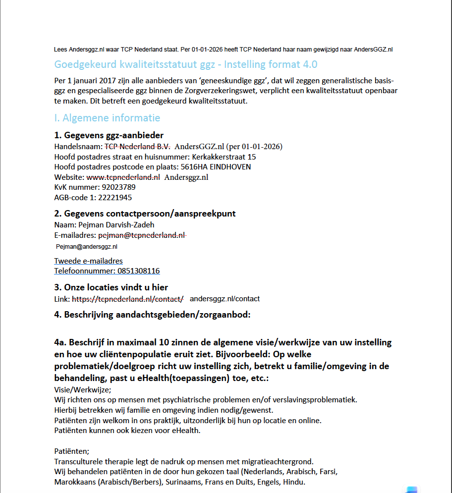 preview van Kwaliteitsstatuut Andersggz.nl